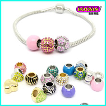 2016 nouveau développé coloré en alliage émail perles bracelet collation